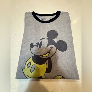 Vintage Mickey Mouse Baseball Gray & Yellow T-Shirt